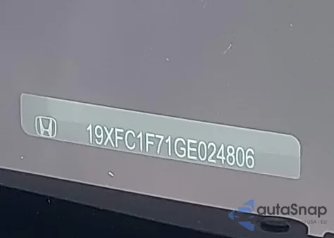 2016 Honda Civic Ex-L from USA, damaged, VIN 19XFC1F71GE024806